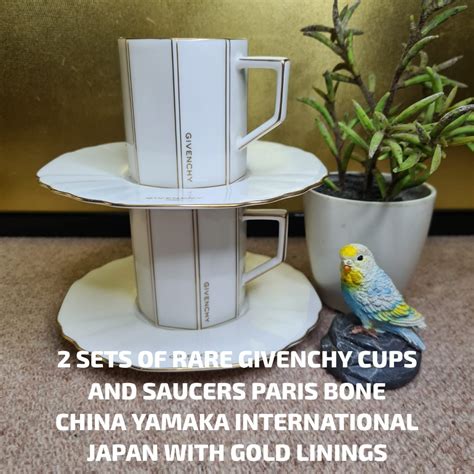 Rare 4 GIVENCHY Paris Designed Porcelain Cups By JAPAN 